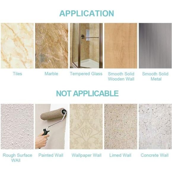 Shower Caddy with 5 Hooks for Hanging Razor and Sponge Adhesive Shower - Picture 5 of 6